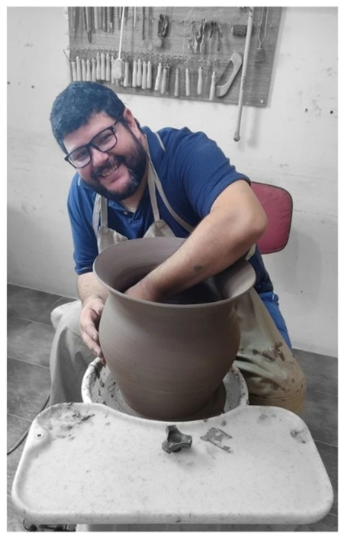 César Augusto Barbosa no torno